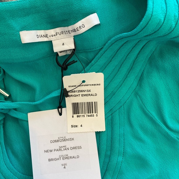 Diane Von Furstenberg Emerald Green Dress. NWT. - Picture 6 of 6